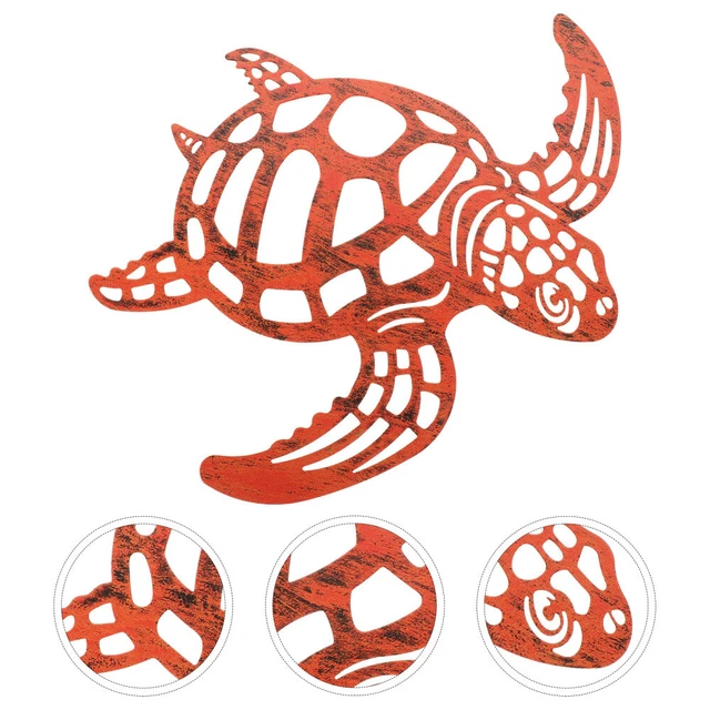 Iron Garden Wall Art Decor Turtle Silhouette Sculpture Tortoises Ornament