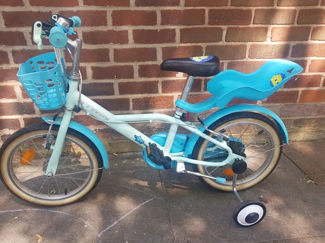 GIRLS B TWIN DECATHLON Bike 16 Inch Unicorn Blue VGC 5 TO 8