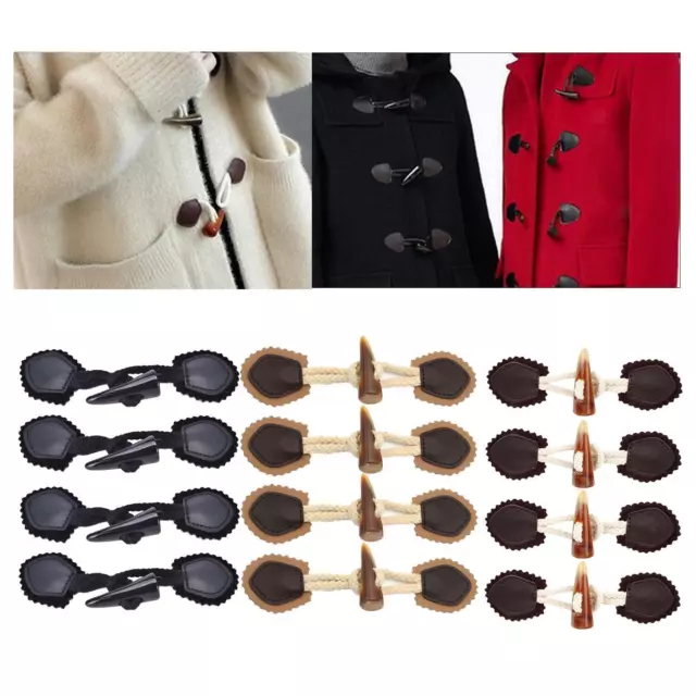 4 Set Knob Clasp Gag Blank Gag Button Imitation Horn Faux Leather 3 Colores