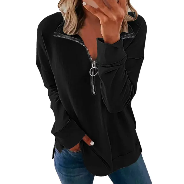Women Half Zip Cropped Sweatshirt Casual Quarter Zip Up Pullover Fall Clothes