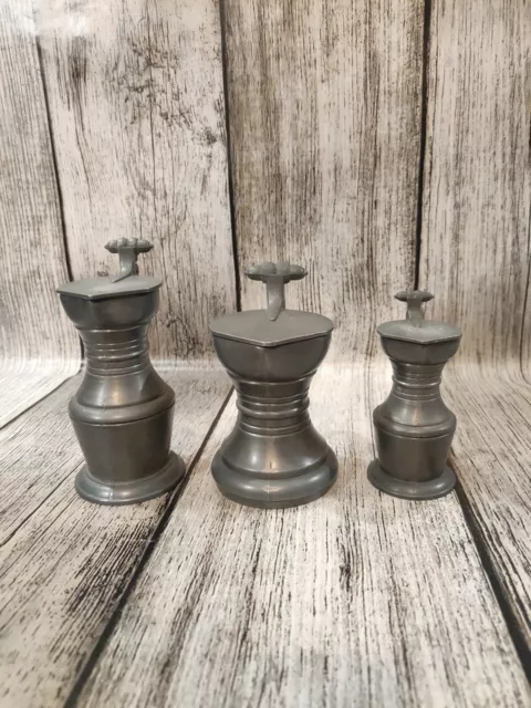 Lot De 3 Mini Pichet En Étain