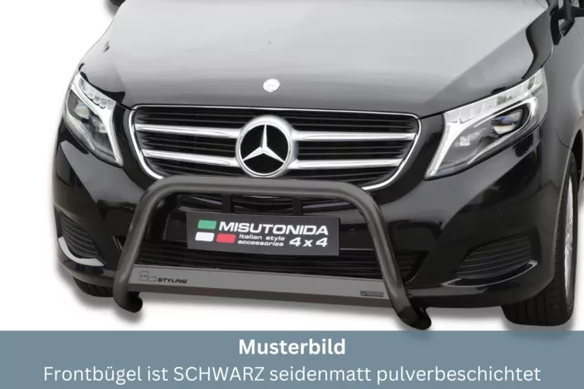 Frontbügel Edelstahl schwarz für Mercedes V-Klasse W447 2014 - 2019 Ø63mm ABE