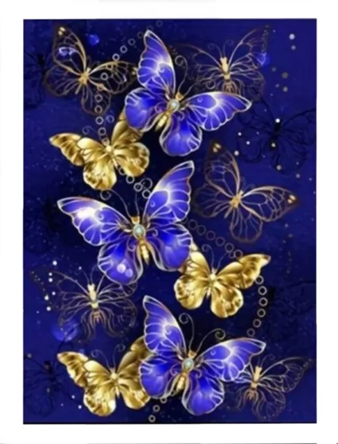 Diamond Painting DIY-Set Bild Schmetterling lilaSteinchen kleben Diamant Malerei