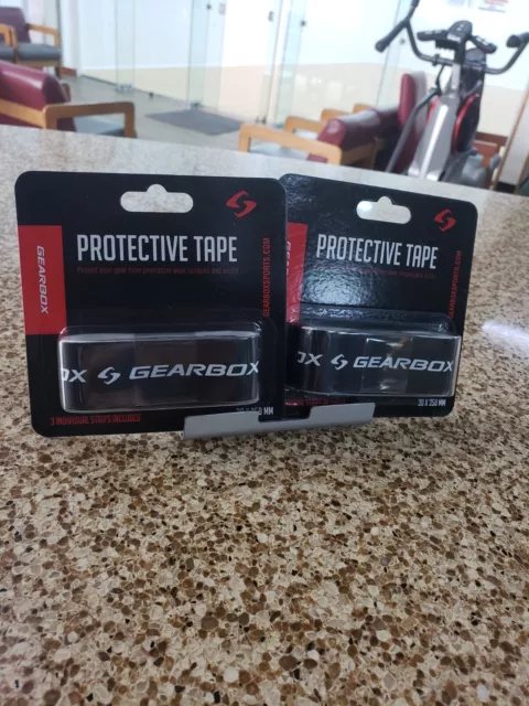 2 Packs of GEARBOX Racquetball Racquet Protective Tape, 3 Strips per pack, 6 all 2 Packs of GEARBOX Racquetball Racquet Protective Tape, 3 Strips per pack, 6 all