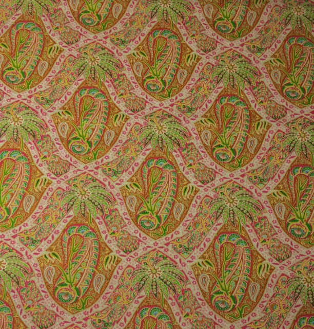 Tommy Bahama Polynesian Paisley Tangelo Pink Palm Tree Fabric By The Yard 54"W