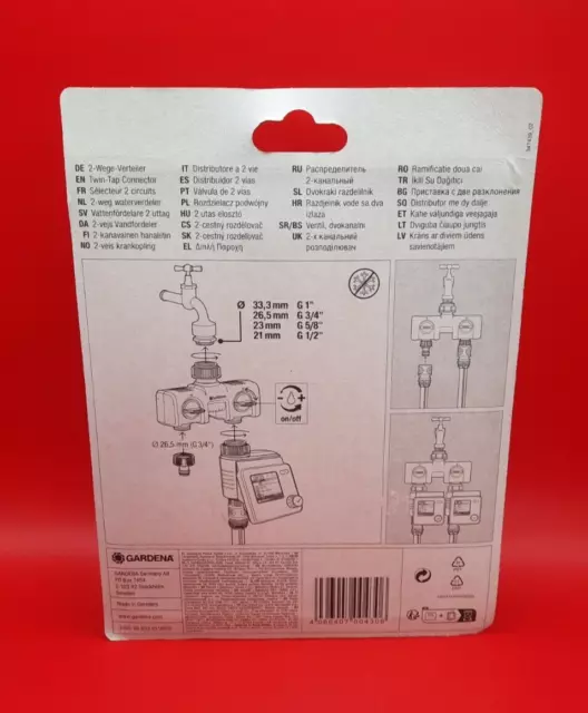 Gardena Round 2-way hose pipe connector 13mm 2