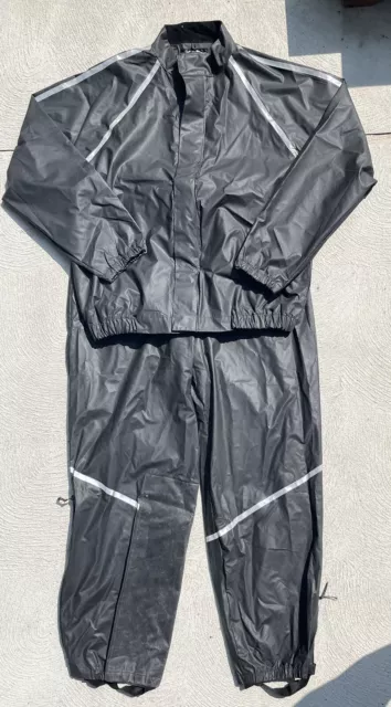 Harley Davidson Rain Suit Adult Large Black One Piece Bib & Jacket
