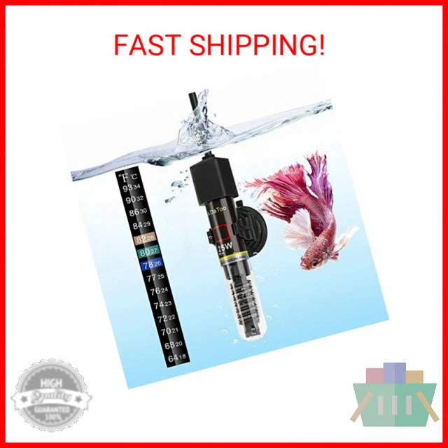 DaToo Mini Aquarium Heater 25W Small Fish Tank Heater 25 Watt with Free Thermome