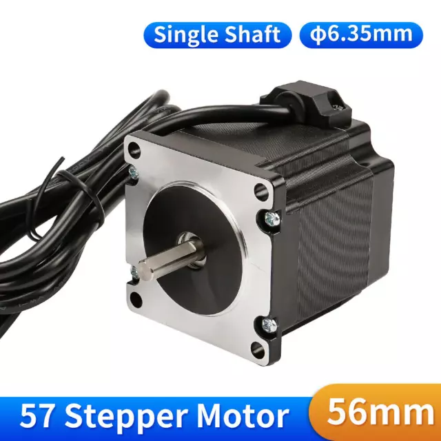 Nema 23 Stepper Motor 57*56mm Φ6.35mm 1.2N.m 3A Single Shaft For CNC Router Mill