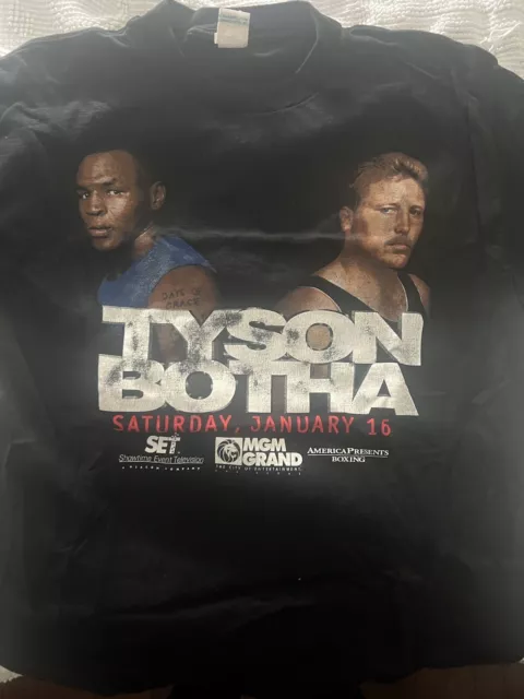 Vintage Tyson vs Botha 1999 MGM Grand Promo T shirt XL Boxing 90s Original
