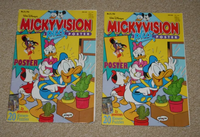 2 x MickyVision Comic Walt Disney Nr. 21/93 mit Poster Darkwing Duck neu
