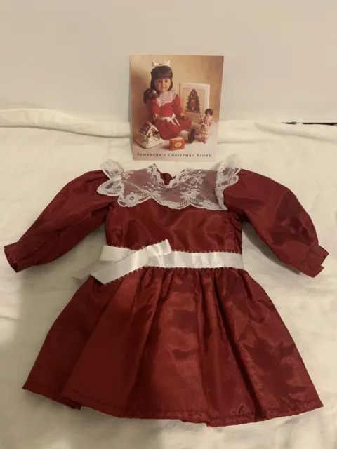 American Girl 18" Doll Retired Samantha Christmas Cranberry Party Dress ONLY