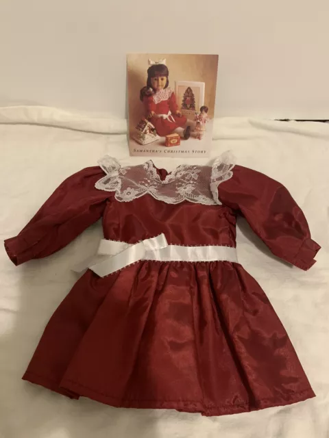 American Girl 18" Doll Retired Samantha Christmas Cranberry Party Dress ONLY