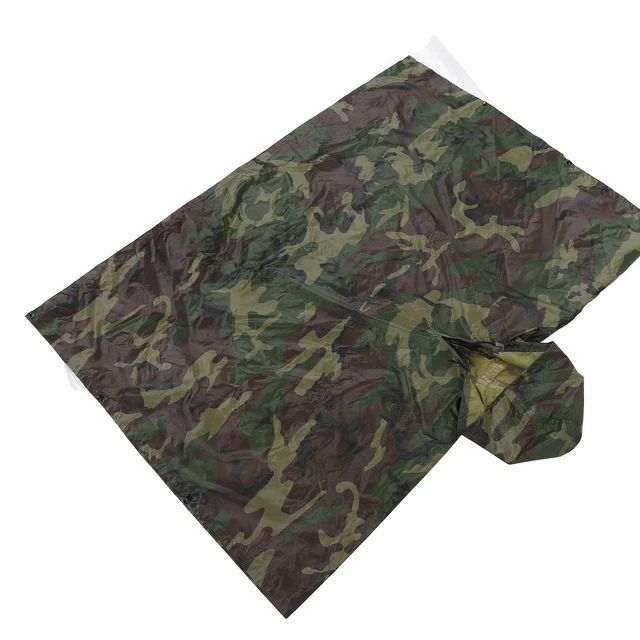 NEW Waterproof Hooded Ripstop Hunting Camping Hiking Military Rain Ponc FAD