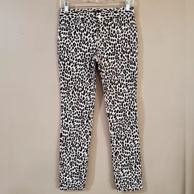 The Childrens Place Girls Jeggings Skinny Jeans Size 14 Leopard Print Mid Rise