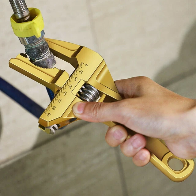 Multifonction Universel Clé Grand Qui S'Ouvrent Réglable Bathroom-Wrenches Or