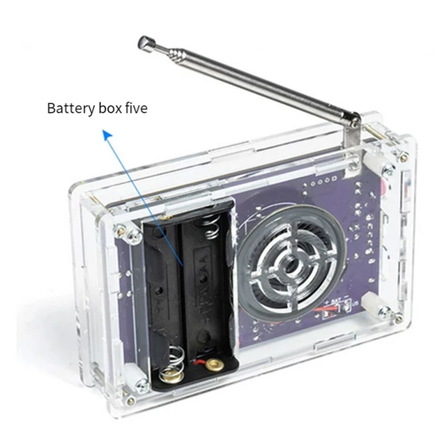 Carte de circuit FM à faire soi-même avec coque acrylique et double alimentati