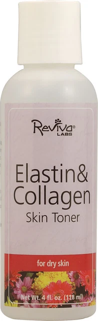 Tóner para piel de elastina y colágeno de Reviva Labs, 4 oz