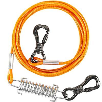 XiaZ 20FT Tie Out Cable for Dog with Durable Swivel Hooks and Shock Absorbing...
