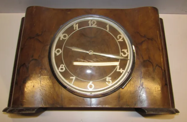 Orologio in legno da tavolo o camino decò  36 x 22 cm