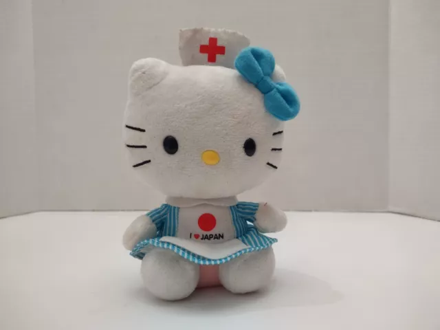 Hello Kitty 6" Ty I Love Japan Nurse Figure Plush Stuffed Sanrio Doll 2011