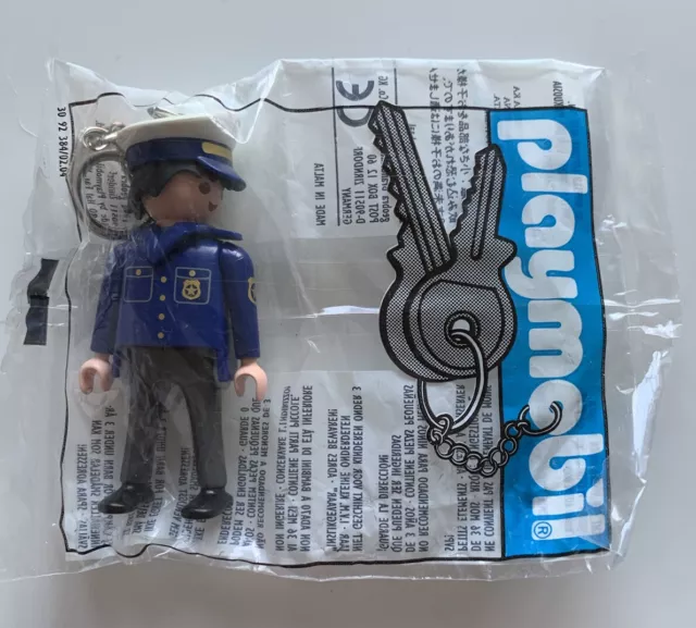 Playmobil Police Policeman Figure Keyring Key chain NEW Sealed 1998