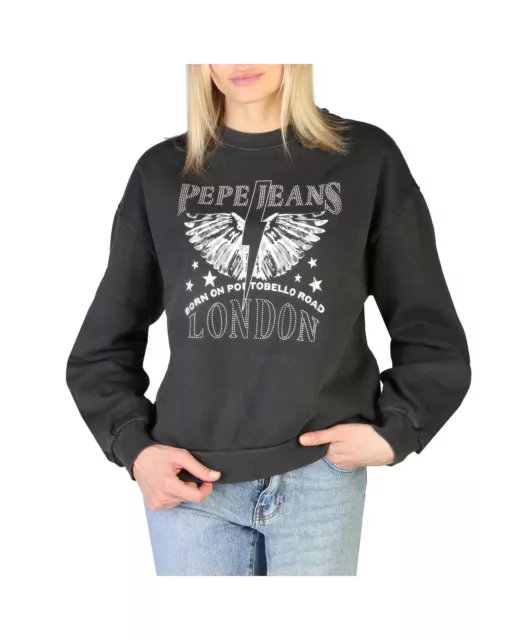 Pepe Jeans Solid Colour Sweatshirt with Appliques and Visible Logo  -