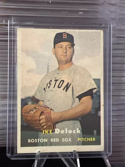 1957 Topps #63 Ike Delock Boston Red Sox MLB Baseball Card VG+-%Vintage*