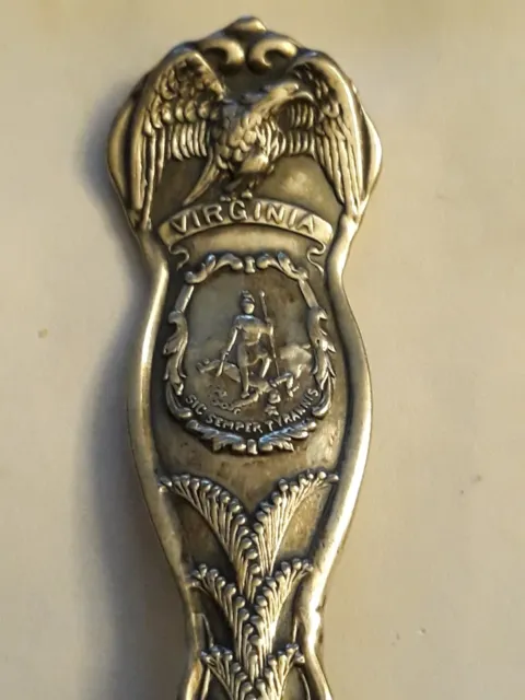 ANTIQUE VIRGINIA STATE SPOON PAT applied for WM ROGERS SILVERPLATE SOUVENIR