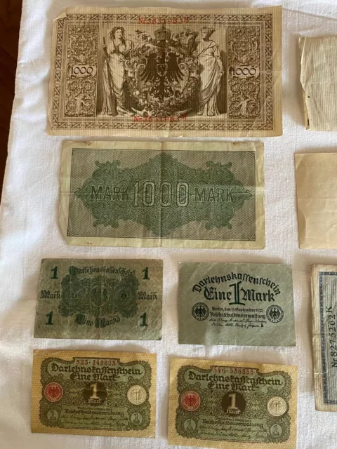 Konvolut alte Banknoten Geldscheine Reichsmark Noten Deutsches Reich Vorkrieg mn 3