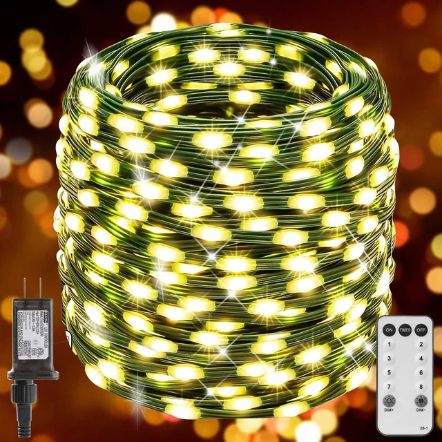 GUSODOR 1000 LED Christmas Lights 405FT Outdoor String Lights Plug in Fairy L...