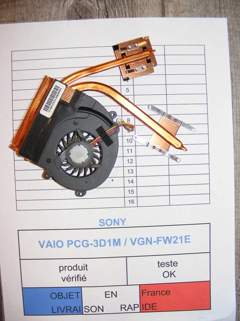 Ventilateur Refroidissement + Dissipateur Thermique Pour Sony Vaio PCG-4L1M - Occasion Fonctionnel