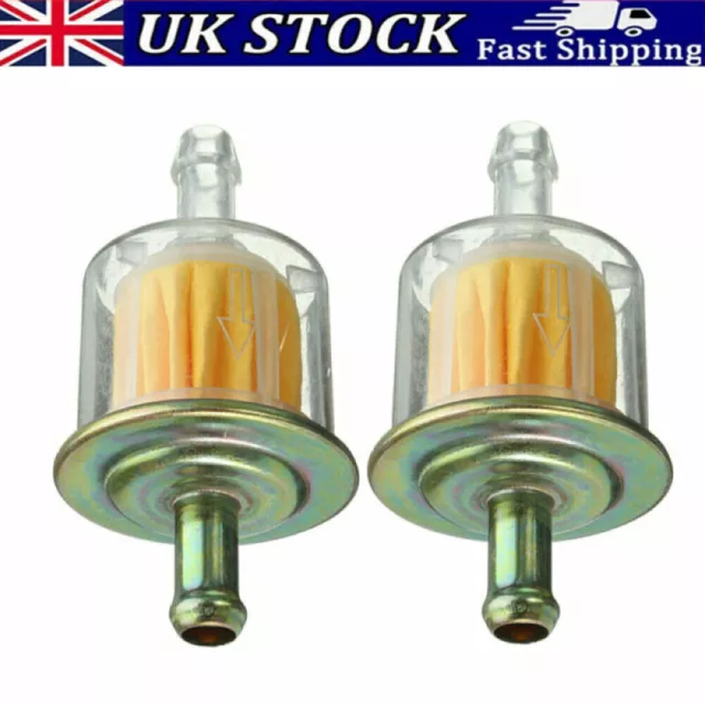 2pcs Universal Petrol Inline Fuel Filter Dirt Motorcycle Part Fit 5/16 6mm