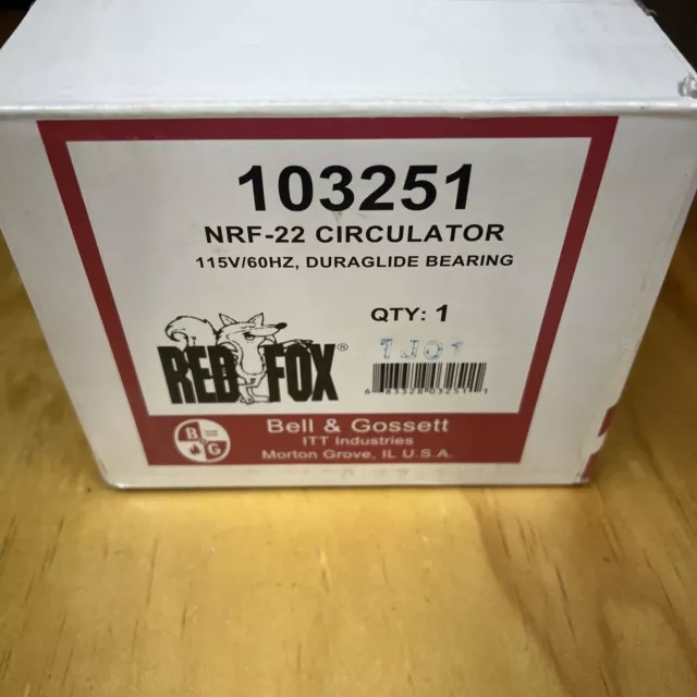 BELL & GOSSETT B&G 103251 NRF-22 Pump 1/25hp Red Fox Circulator