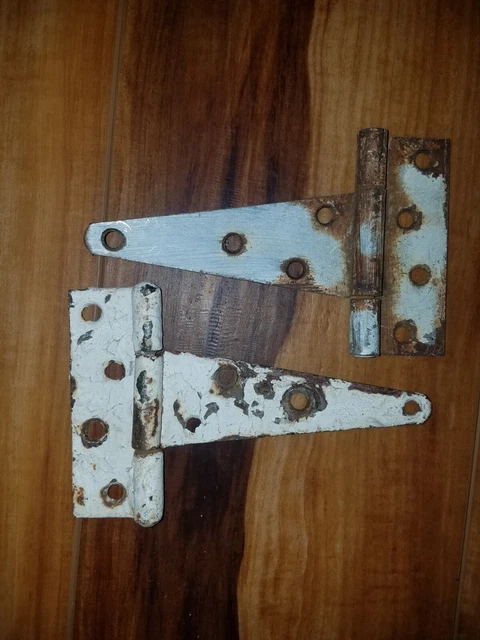 2 Antique Barn Door Hinges, Heavy Duty Units L107