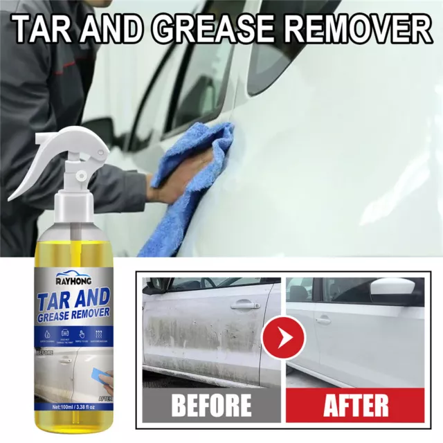 100ml Car Tar and Grease Remover Degreaser Spray Remover Dirt Oil Stains Cleaner