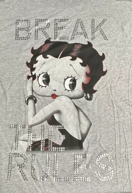 Universal Studios Betty Boop Ladies T-Shirt Break The Rules Size Large New