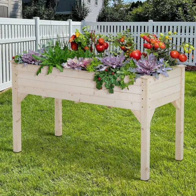 Garden Raise Bed Elevated Garden Bed Wood Planter Box Kit For Vegetable Flower