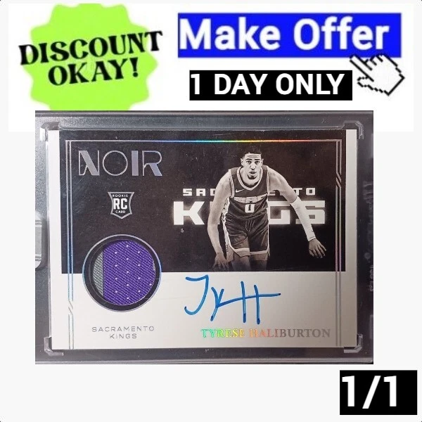 【1/1】Noir Tyrese Haliburton RC Auto サイン Tyrese Haliburton Rookie Card Picks, Most Watched eBay Auctions
