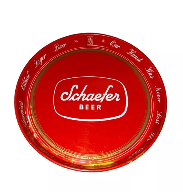 Vintage Schaefer 12" Metal Beer Tray by Canco