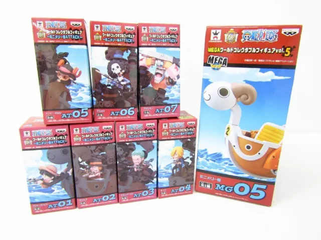 Wcf One Piece World Collectable Figure - Mini Merry Attack 1 7 / Mega Vol.5 Set
