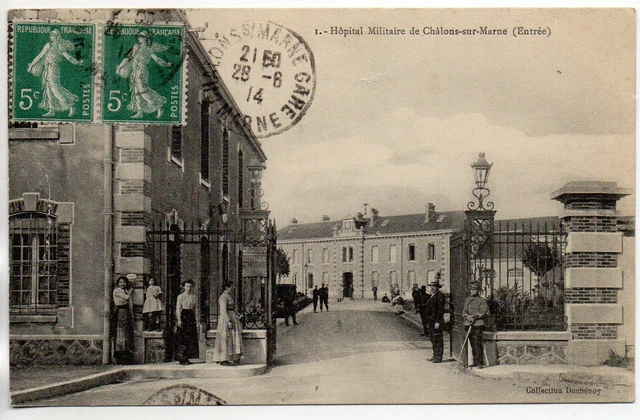 CHALONS SUR MARNE - Marne - CPA 51 - Theme Militaires - Hopital Militaire entrée