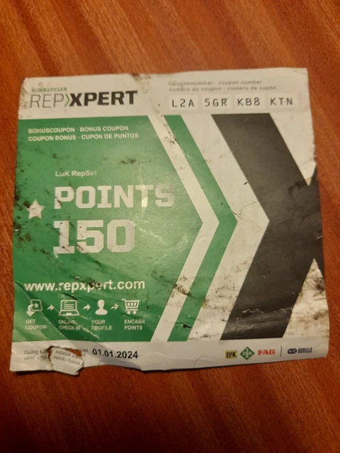 Repxpert Voucher 150 Points Garage Schaeffler Luk Coupon Bonus Fag Sachs