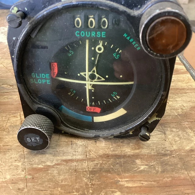 VINTAGE AIRCRAFT COCKPIT Bendix Glide Slope Instrument Indicator ...