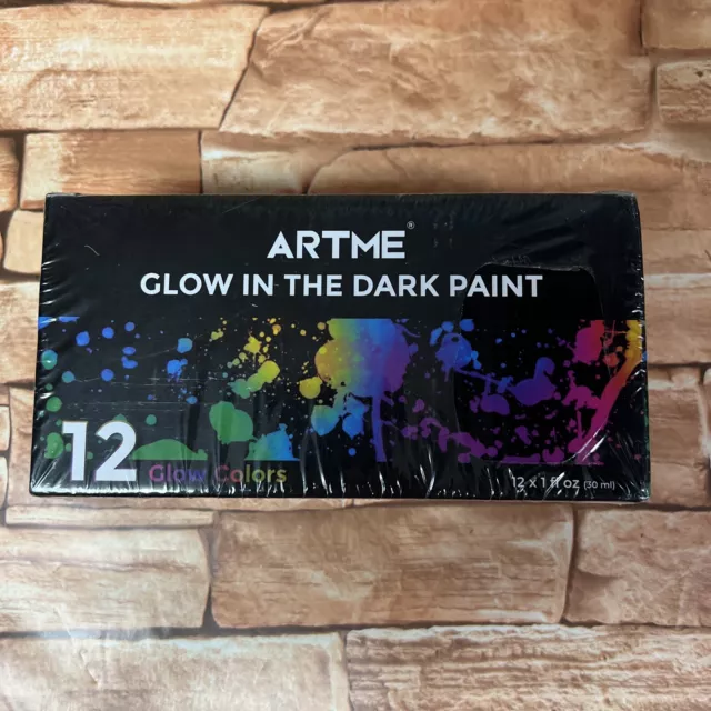 Fantastory Glow in The Dark Paint10 Extra Bright Colors 30 ml / 1 oz Glow  in
