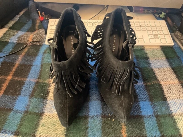 Bottes Courtes (Booties) Justice Pour Ado - Simili Daim Marron à Franges, Taille 7 US, Neuves Sans Boîte