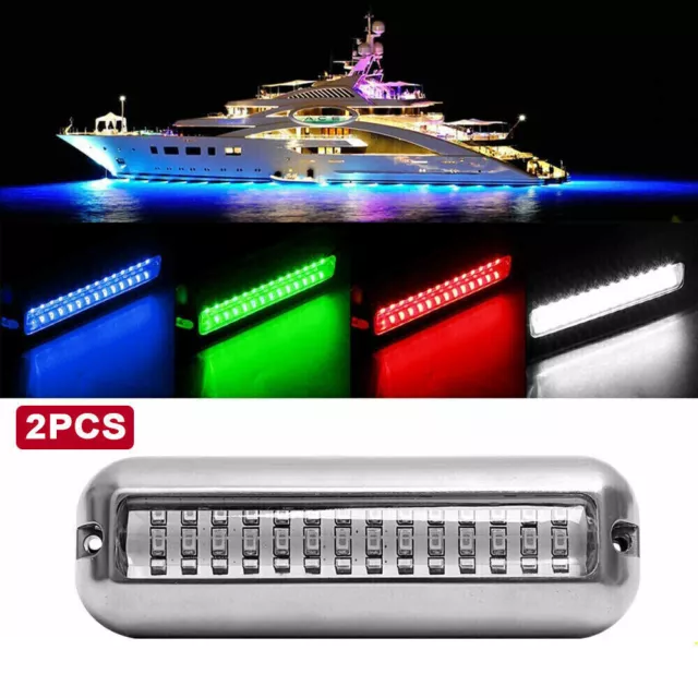 2x 42LED Boat Light Underwater Marine Transom Tail  Lamp Stainless Steel Pontoon