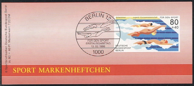 Sport 1986 Rückenschwimmen 80 Pf, 6x751, postfrisch
