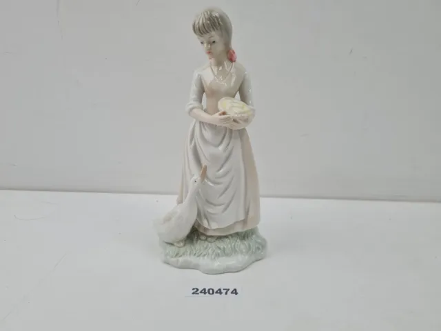 Figure porcelain woman cake pastry goose geese liesl decoration old #240474