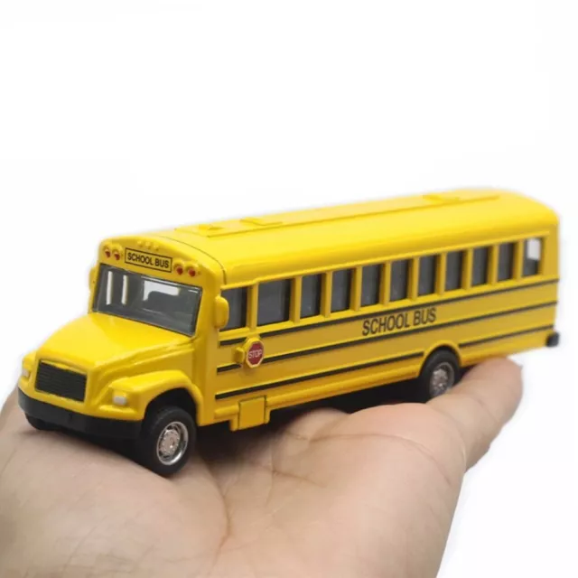 Alloy 1/64 Yellow American School Bus Model Toy Car Pull Back Vehicle Kids Gifts